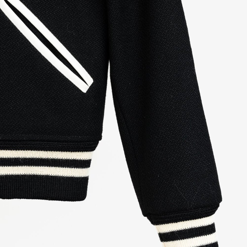 Saint Laurent Teddy Varsity Black White Jacket - Picture 8 of 14